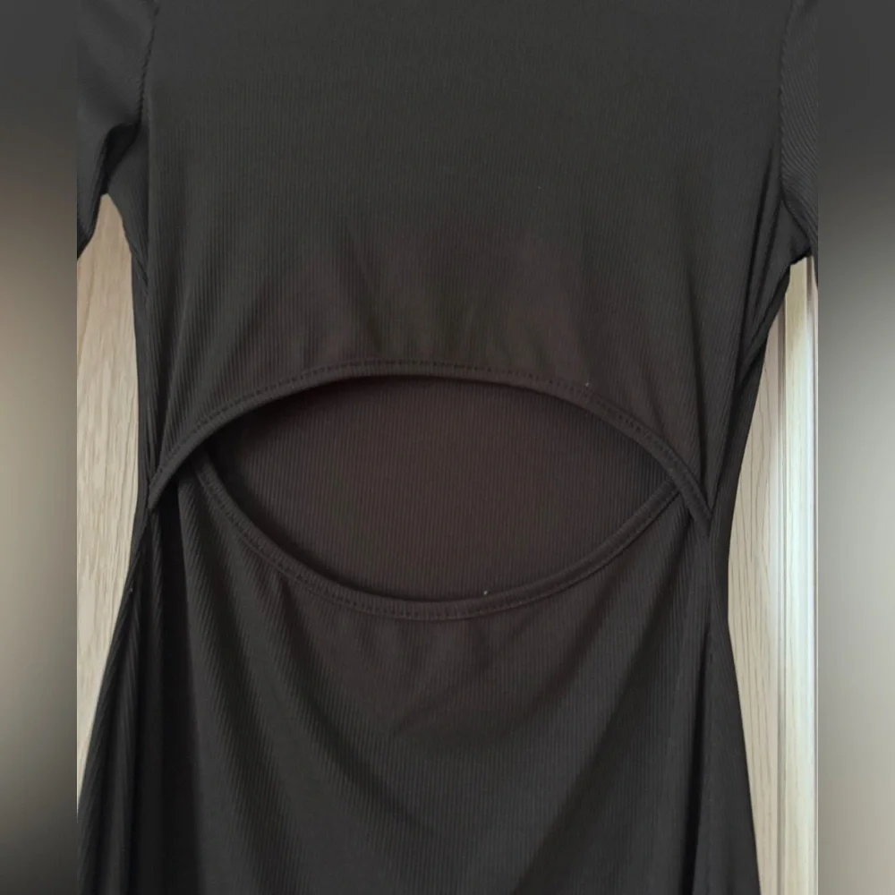 Black Cut Out Bodycon Mini Dress Long Sleeve Sexy Party Night Out Dress S - Picture 2 of 4
